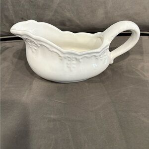 Vintage White ceramic Gravy Boat